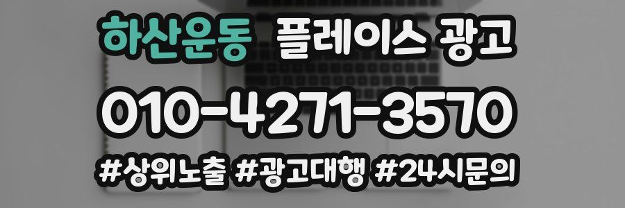 하산운동 플레이스 광고