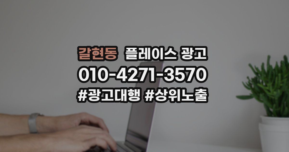 갈현동 플레이스 광고