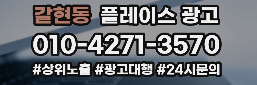 갈현동 플레이스 광고