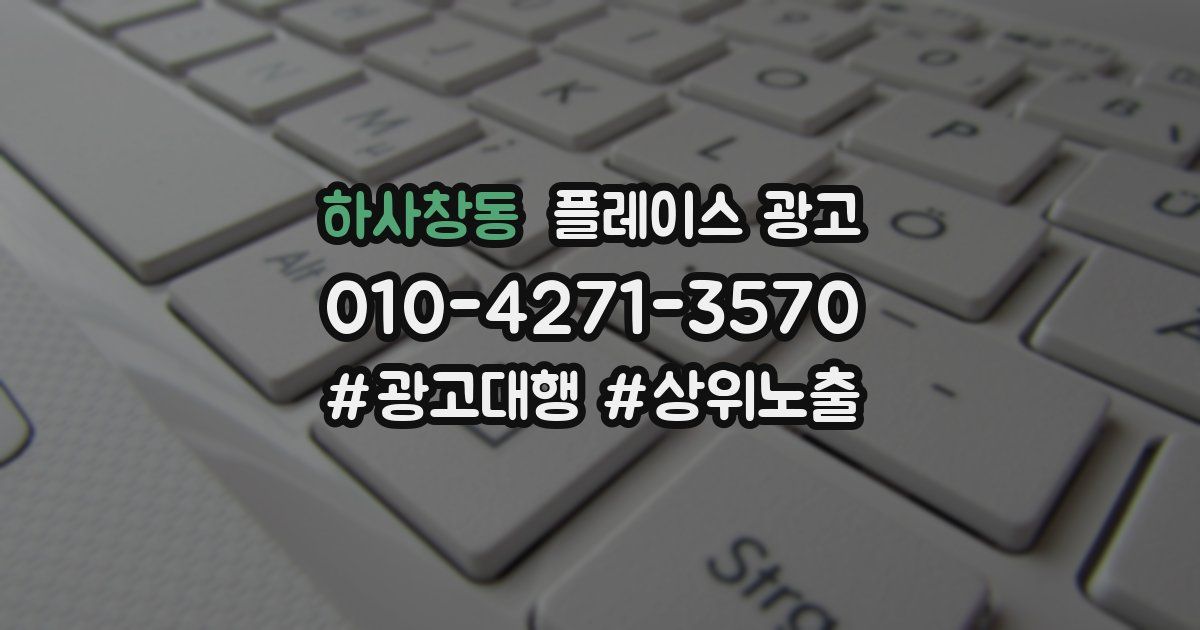 하사창동 플레이스 광고