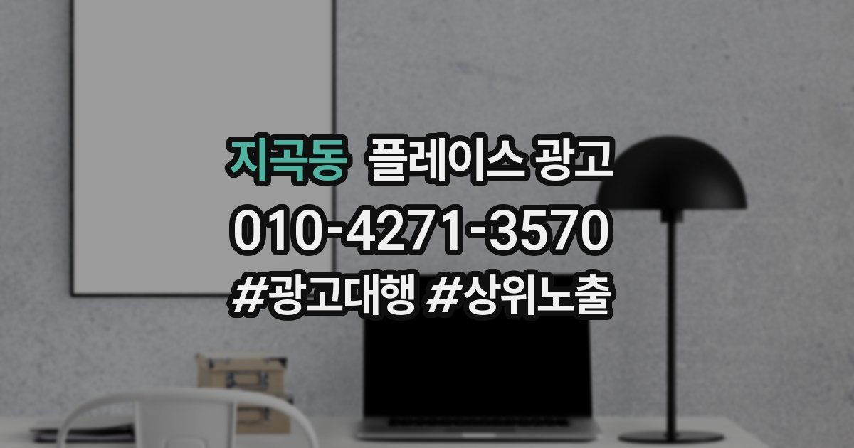 지곡동 플레이스 광고