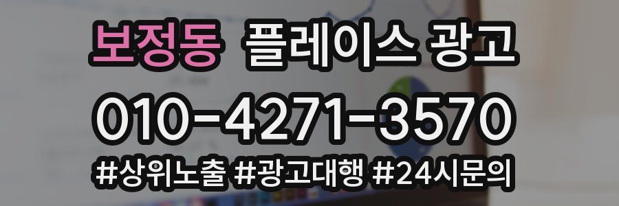 보정동 플레이스 광고