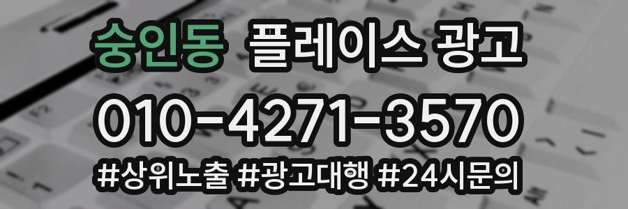 숭인동 플레이스 광고