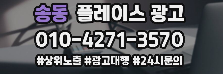 송동 플레이스 광고