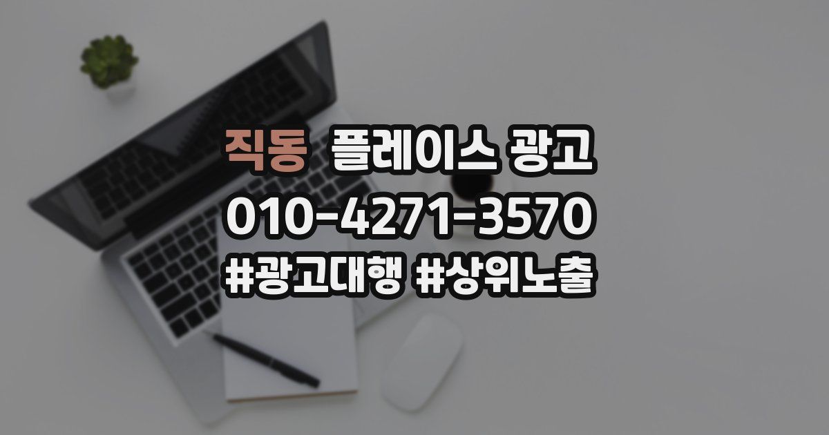 직동 플레이스 광고