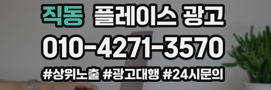 직동 플레이스 광고