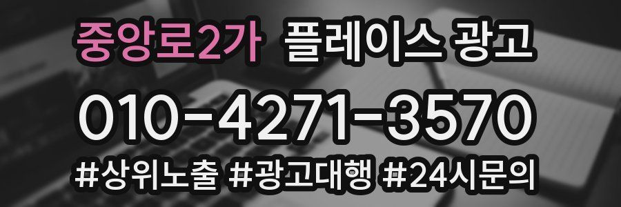 중앙로2가 플레이스 광고