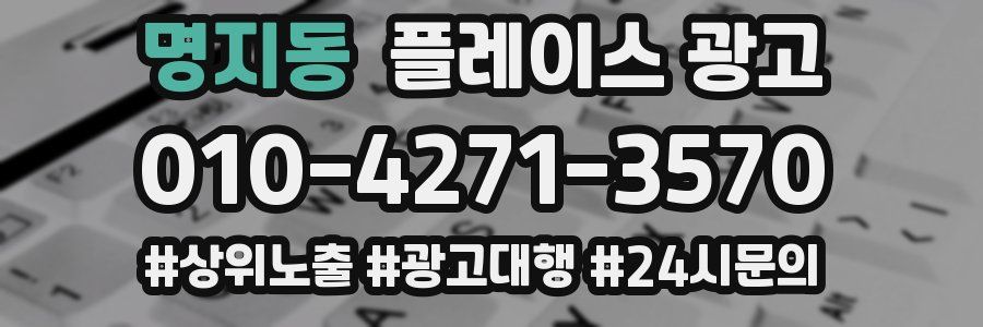 명지동 플레이스 광고