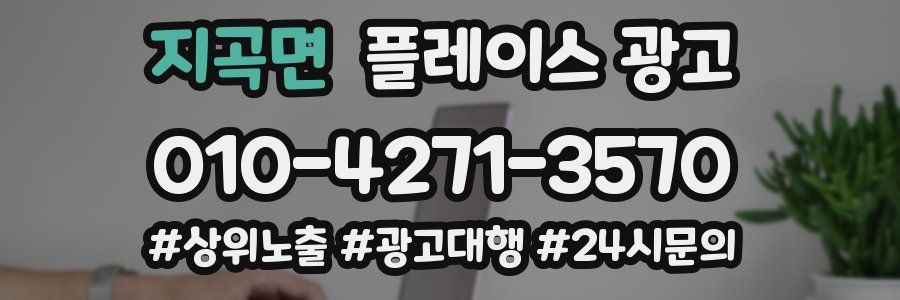지곡면 플레이스 광고