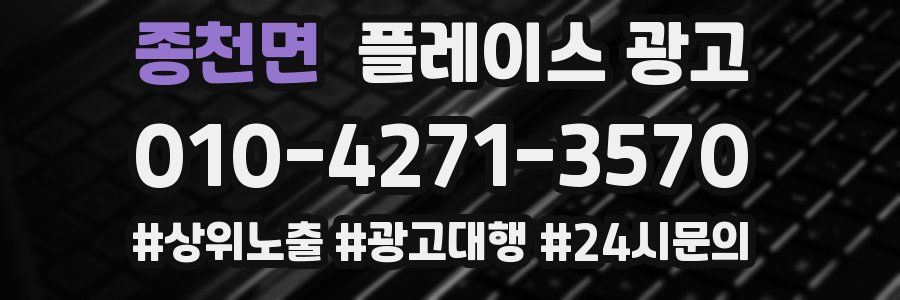 종천면 플레이스 광고