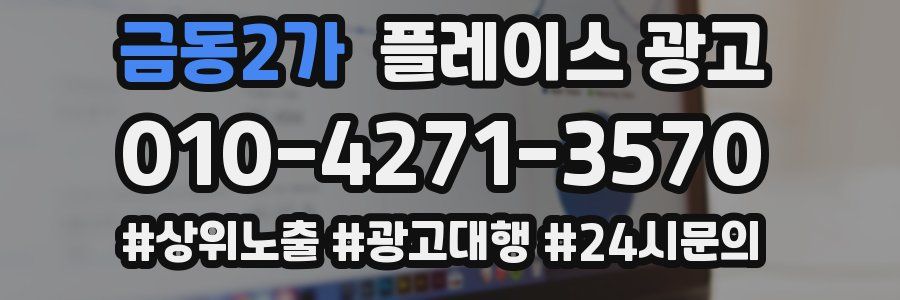금동2가 플레이스 광고