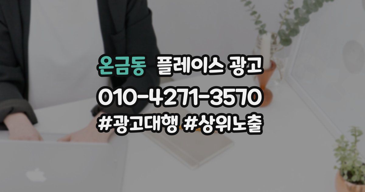 온금동 플레이스 광고