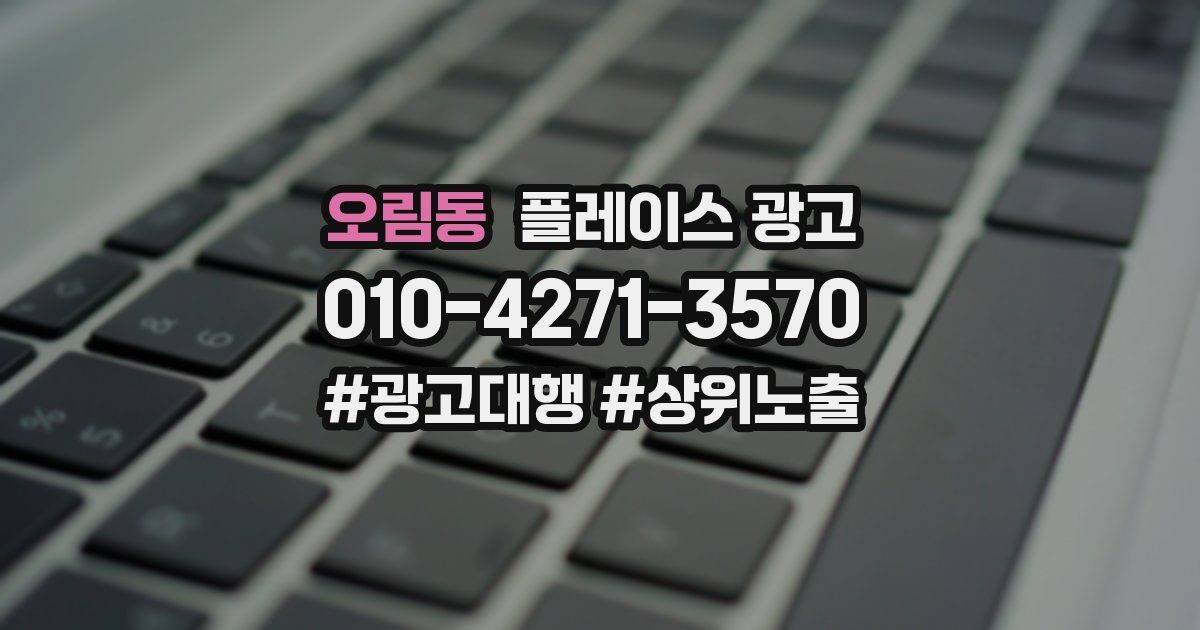 오림동 플레이스 광고