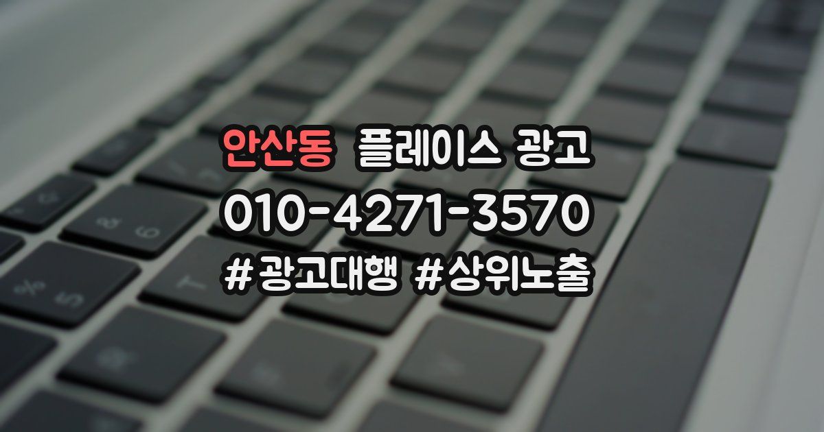 안산동 플레이스 광고