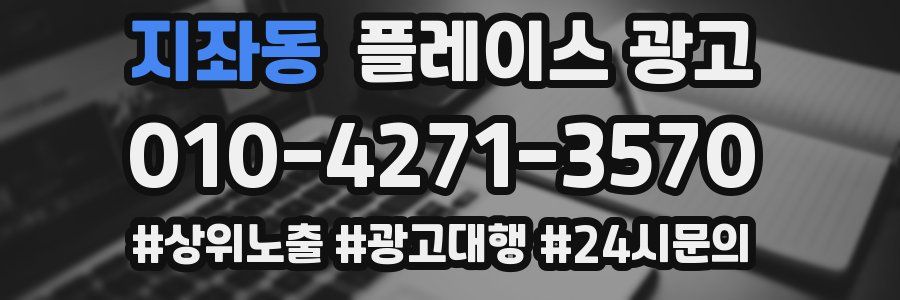 지좌동 플레이스 광고