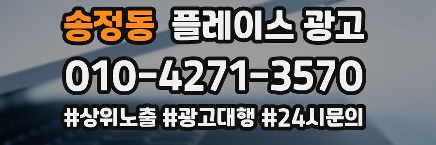 송정동 플레이스 광고