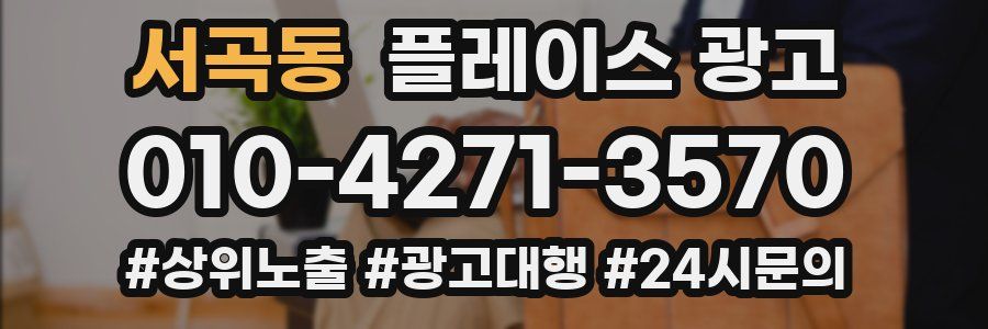 서곡동 플레이스 광고