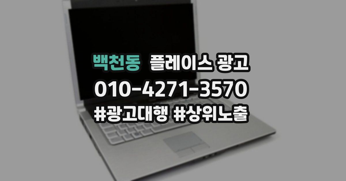 백천동 플레이스 광고