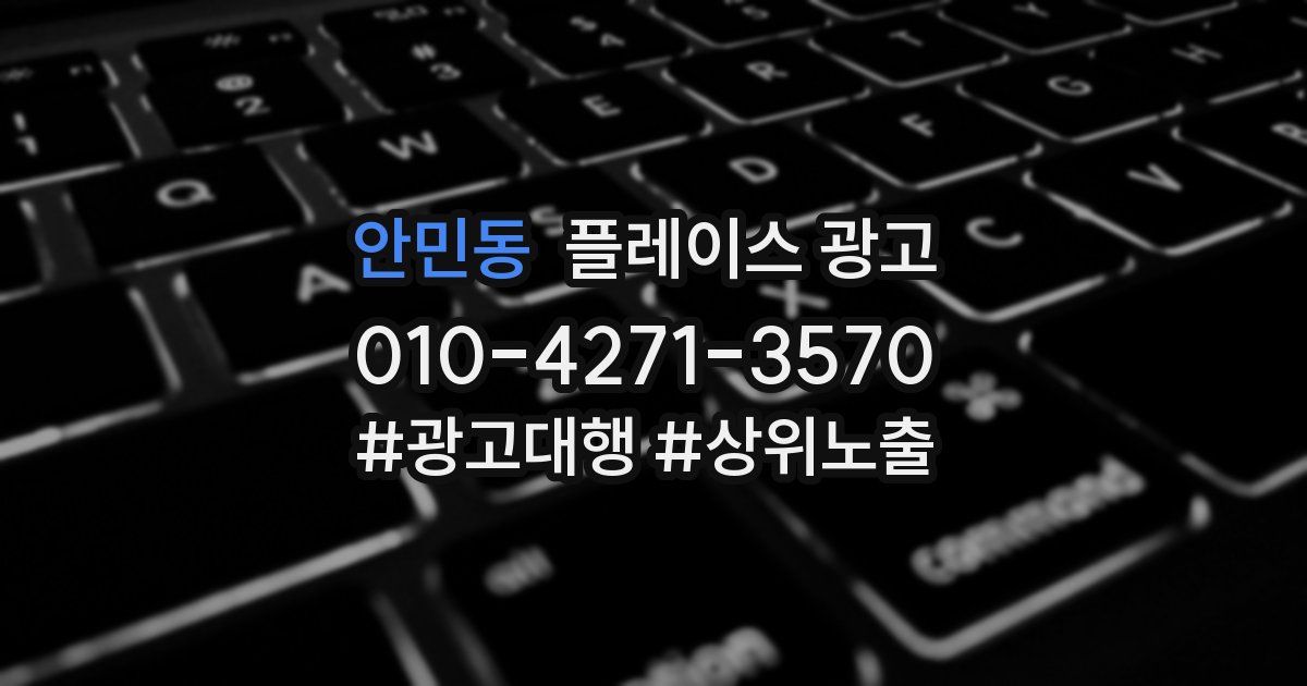 안민동 플레이스 광고
