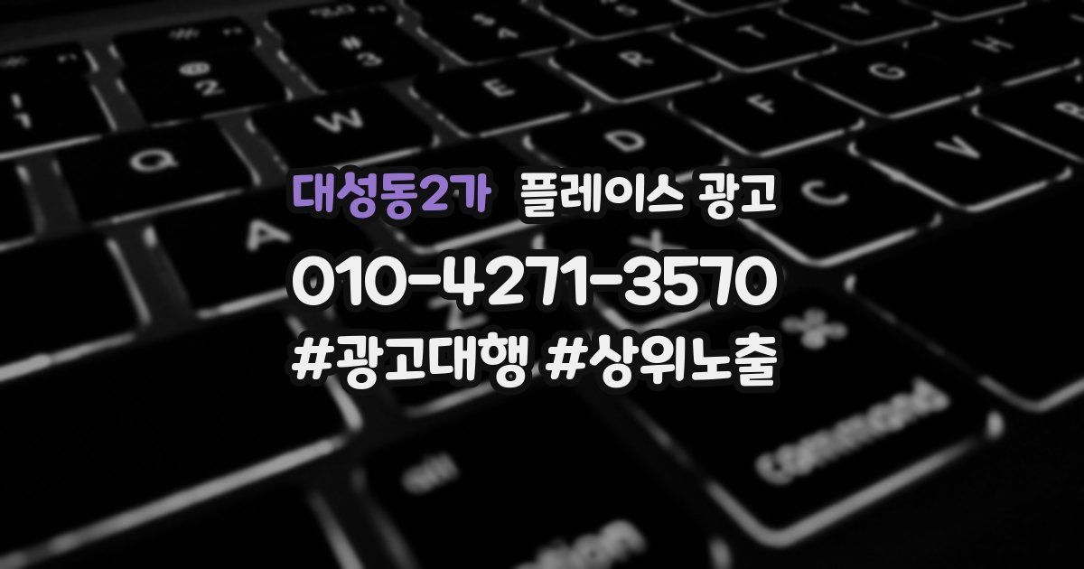 대성동2가 플레이스 광고