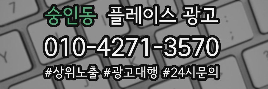 숭인동 플레이스 광고