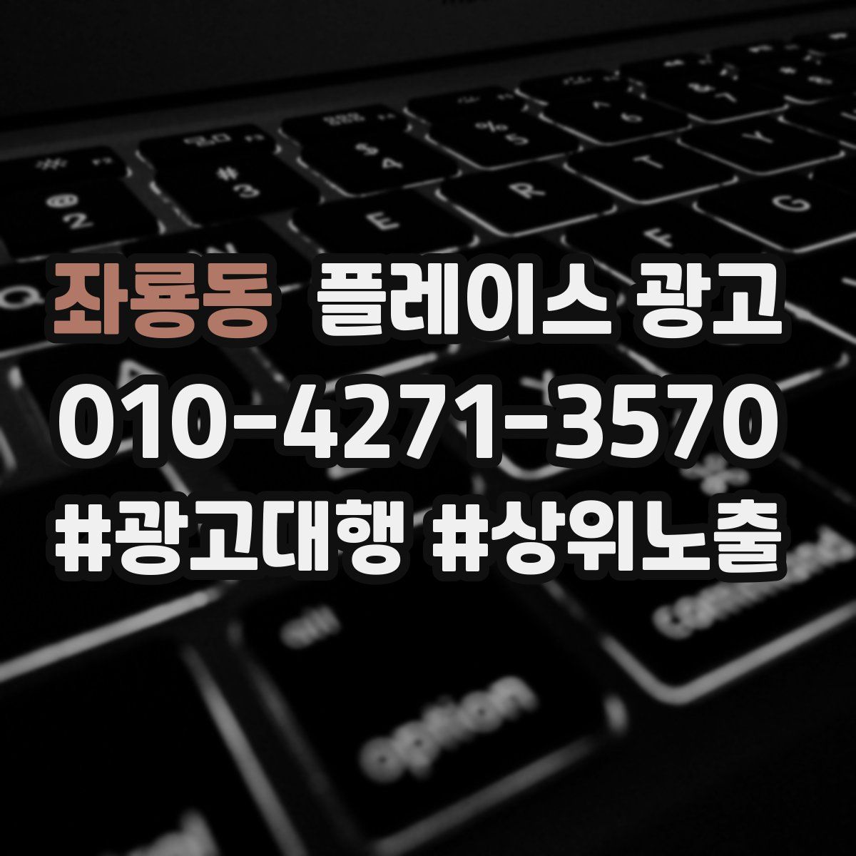 좌룡동 플레이스 광고