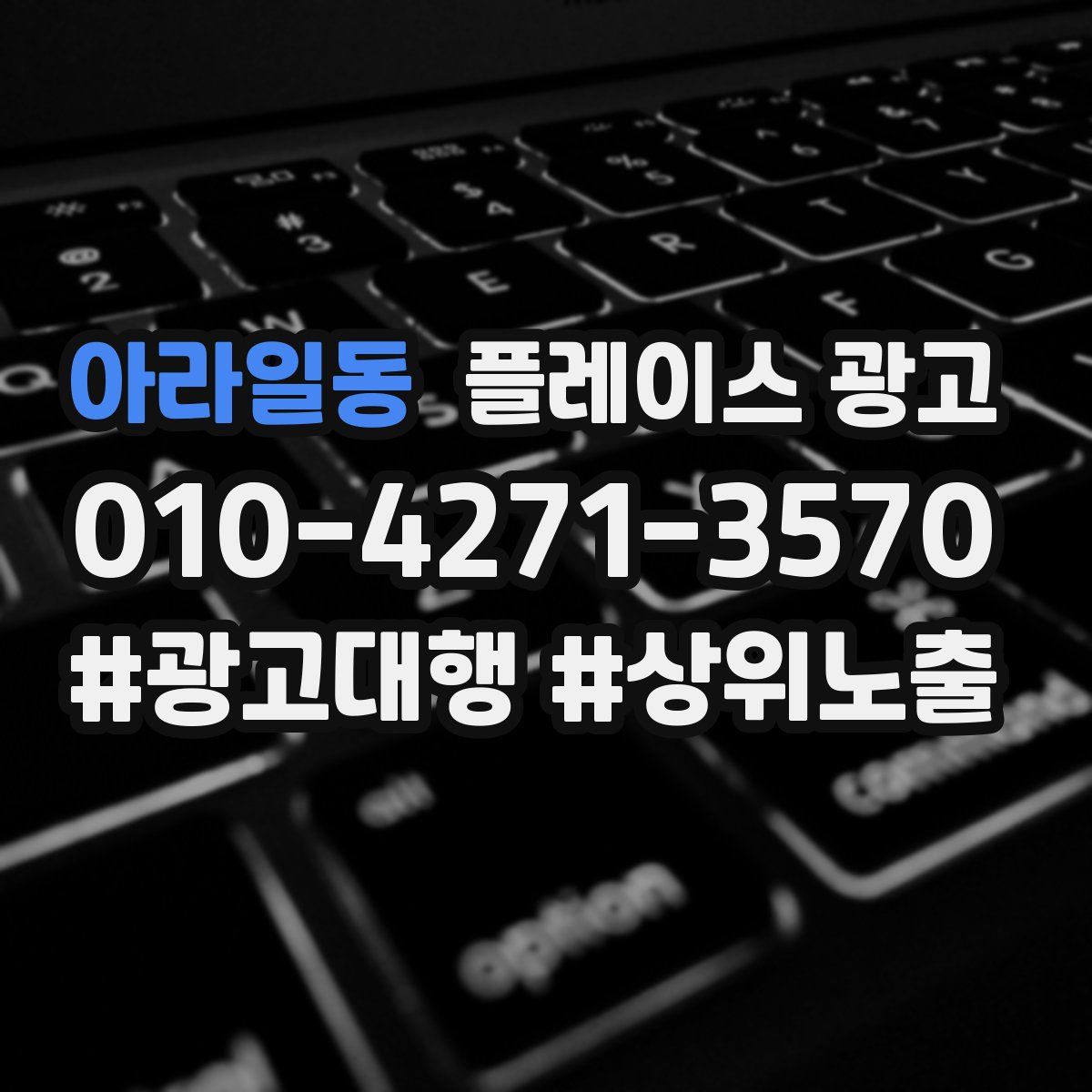 아라일동 플레이스 광고