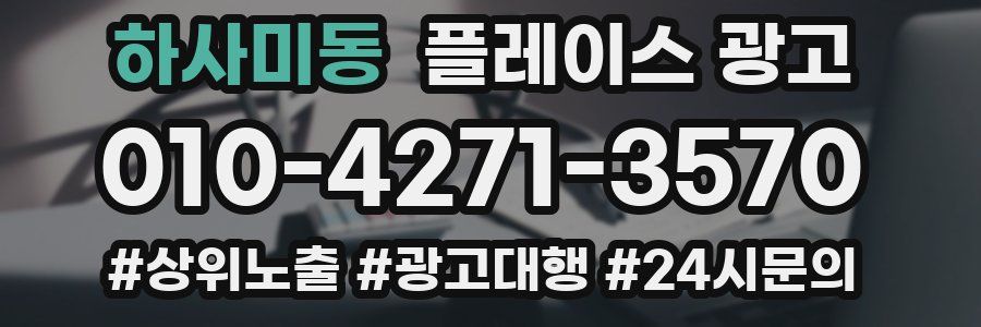 하사미동 플레이스 광고