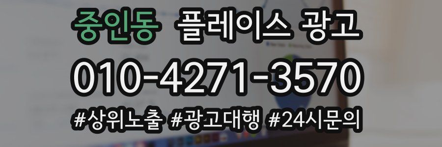 중인동 플레이스 광고