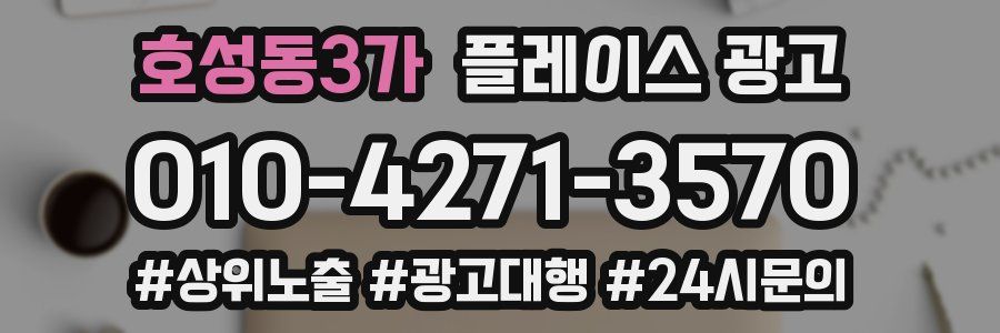 호성동3가 플레이스 광고