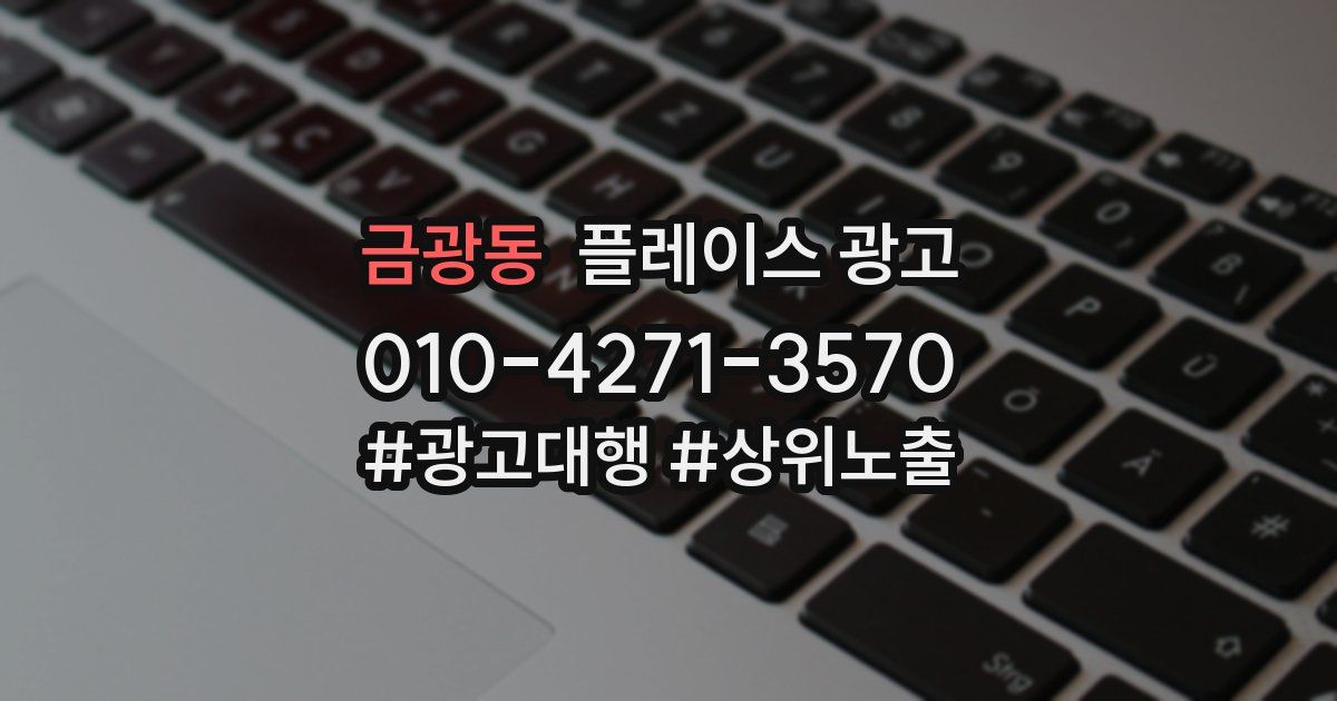 금광동 플레이스 광고