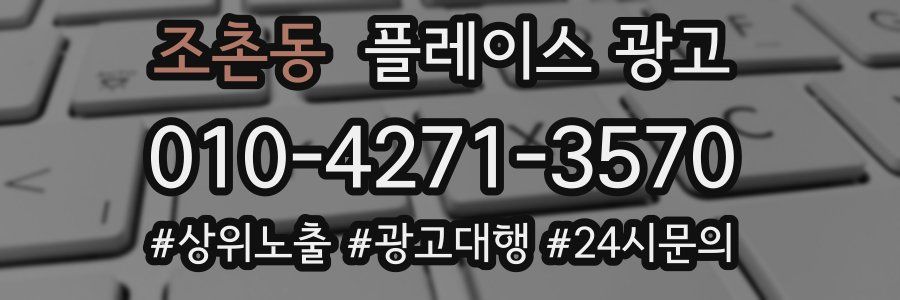 조촌동 플레이스 광고