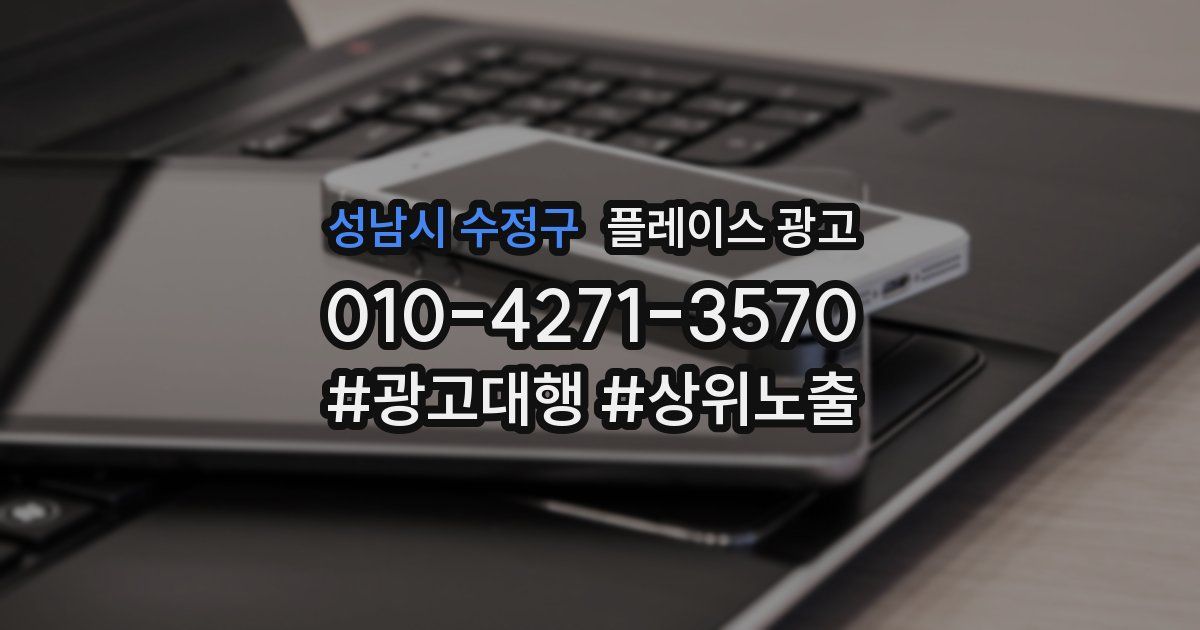 성남시 수정구 플레이스 광고
