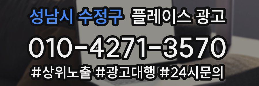 성남시 수정구 플레이스 광고