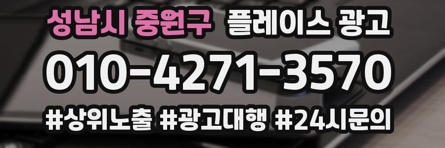 성남시 중원구 플레이스 광고