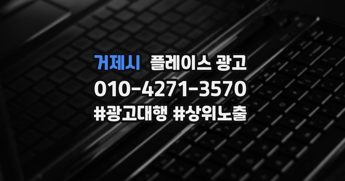 거제시 플레이스 광고