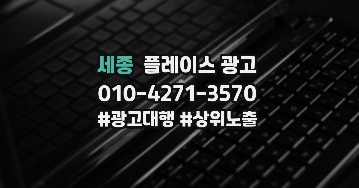 세종 플레이스 광고