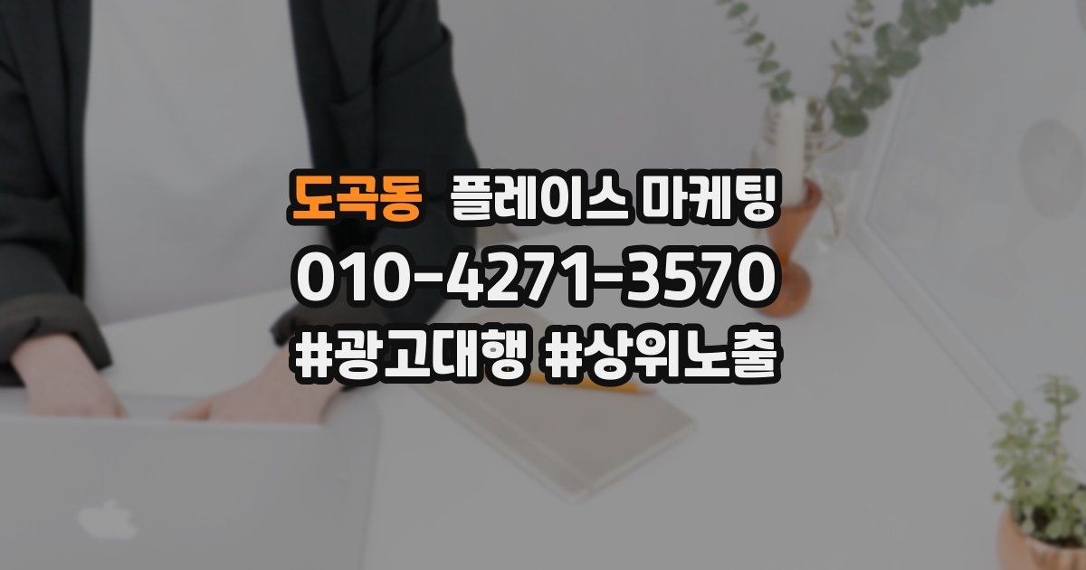 도곡동 플레이스 마케팅