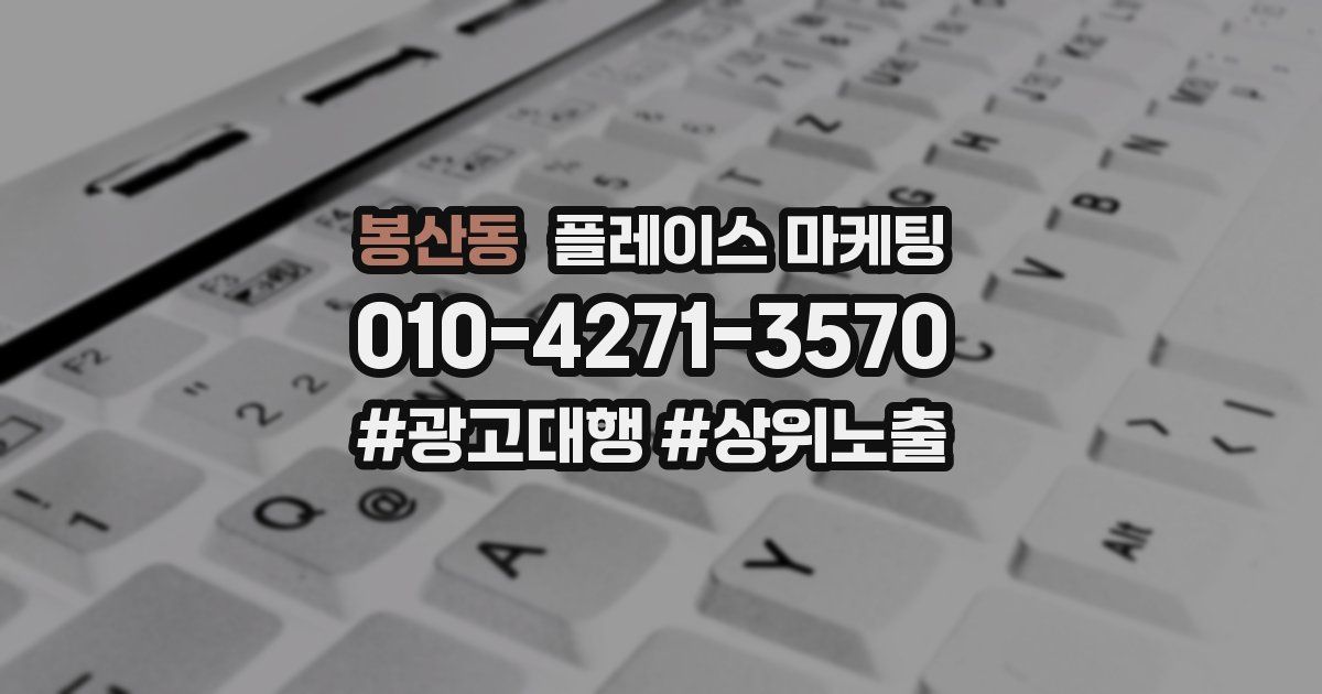봉산동 플레이스 마케팅