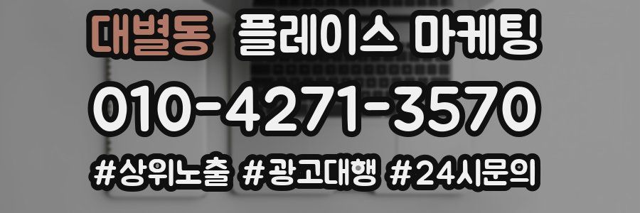 대별동 플레이스 마케팅