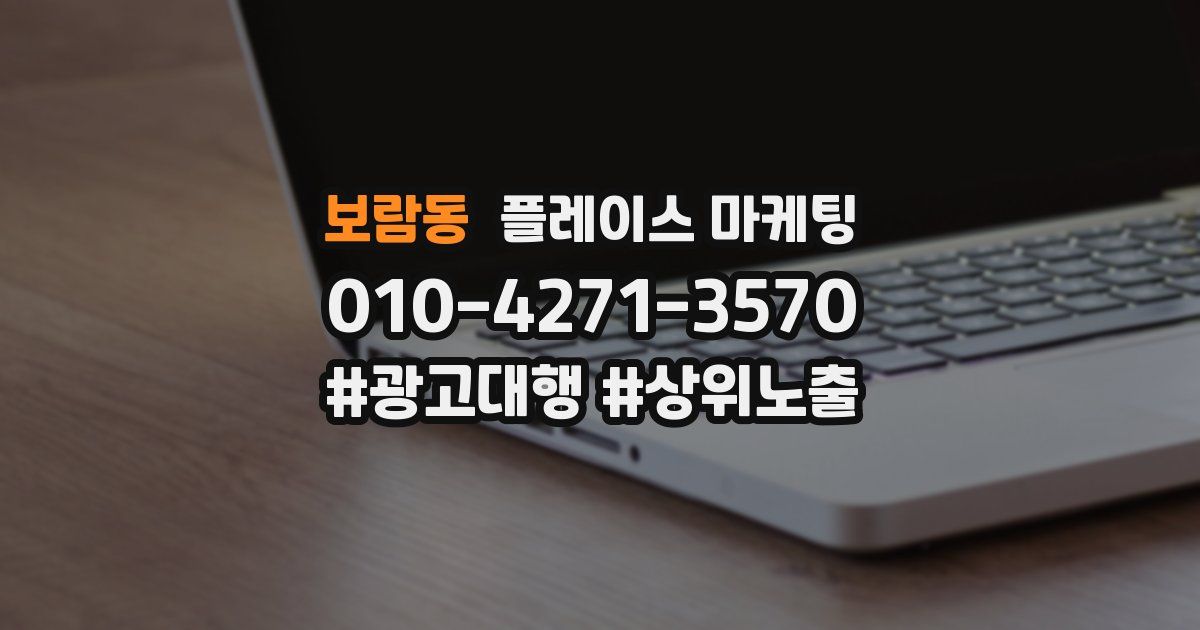 보람동 플레이스 마케팅