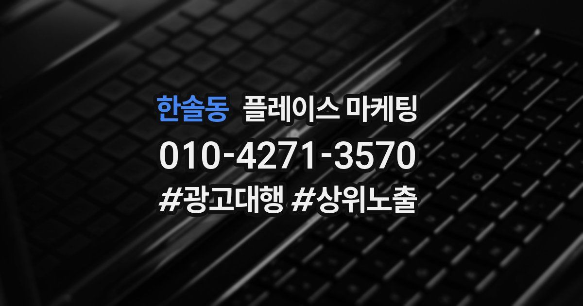 한솔동 플레이스 마케팅