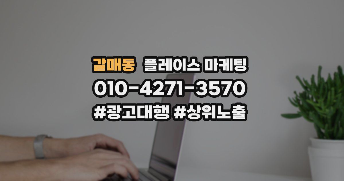 갈매동 플레이스 마케팅