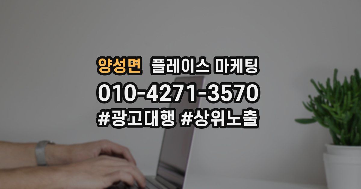 양성면 플레이스 마케팅