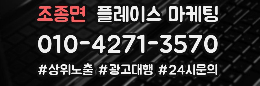 조종면 플레이스 마케팅