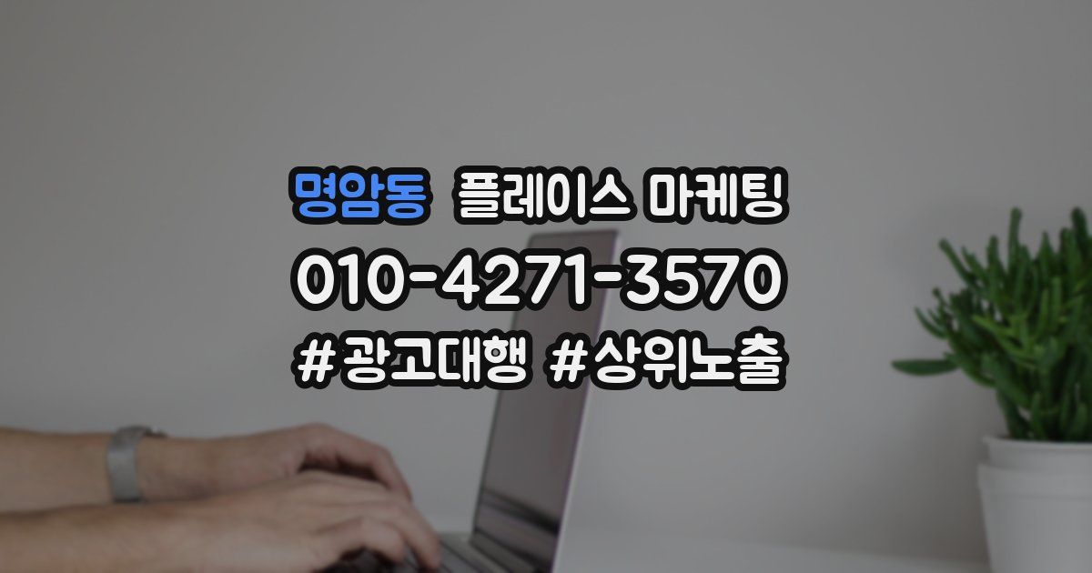 명암동 플레이스 마케팅