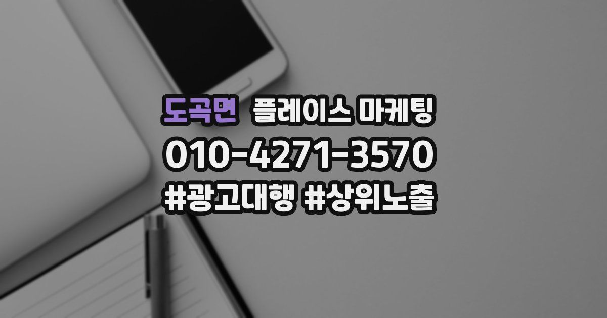 도곡면 플레이스 마케팅