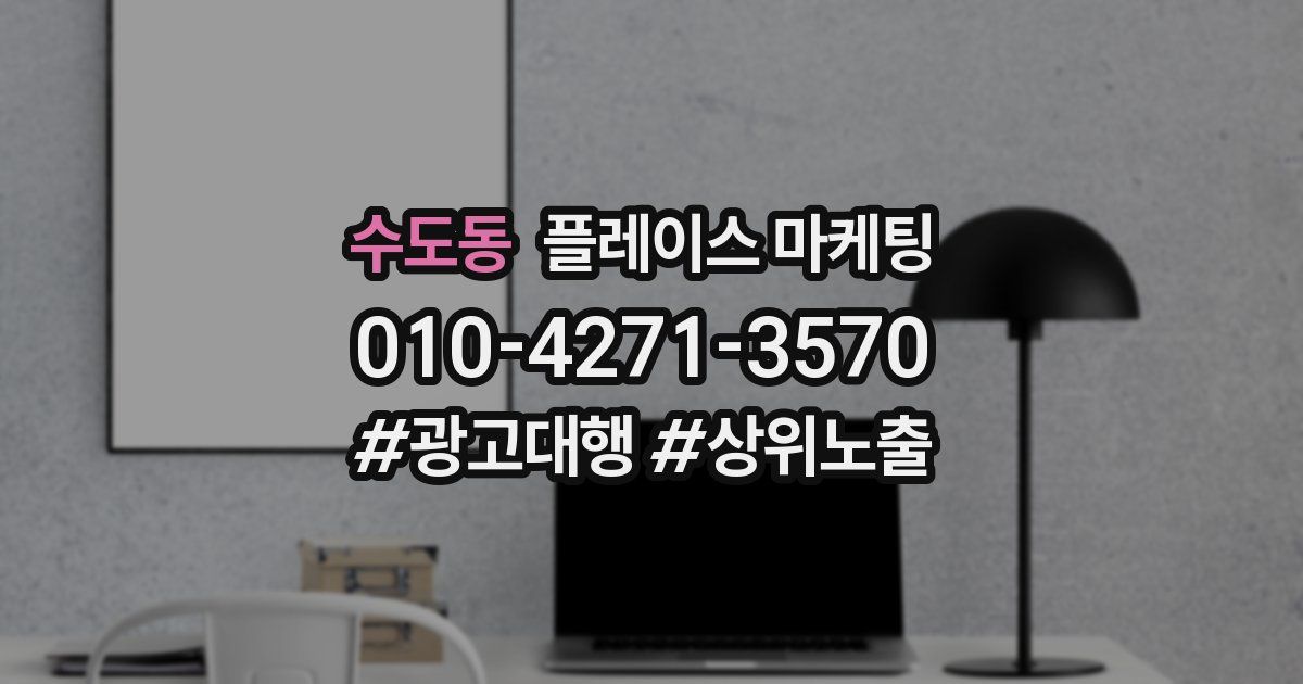수도동 플레이스 마케팅