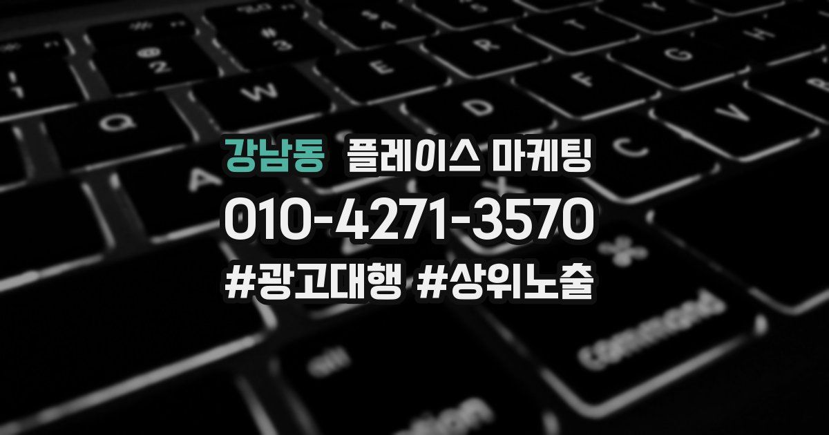 강남동 플레이스 마케팅