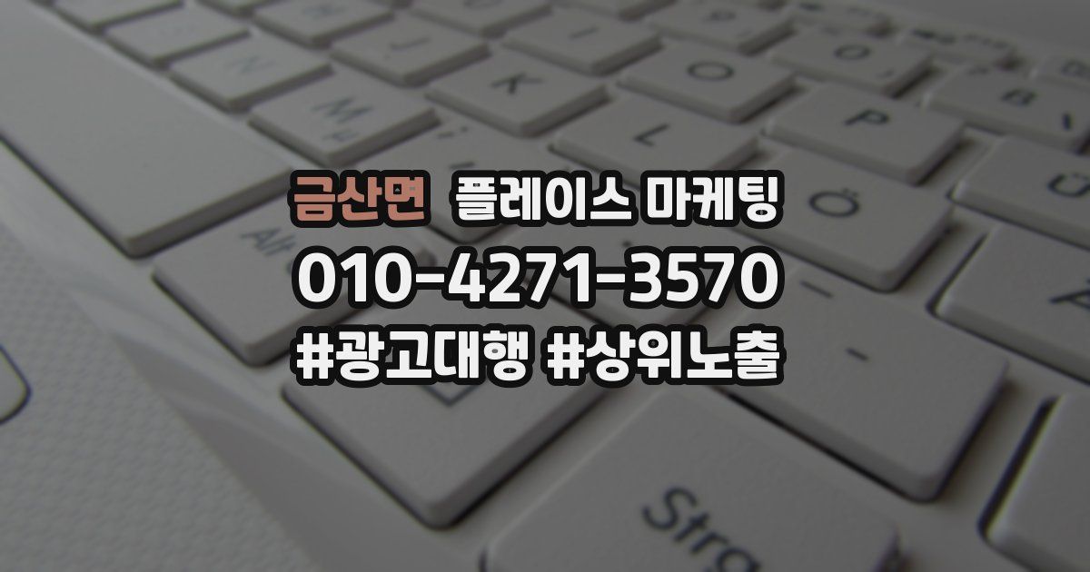 금산면 플레이스 마케팅